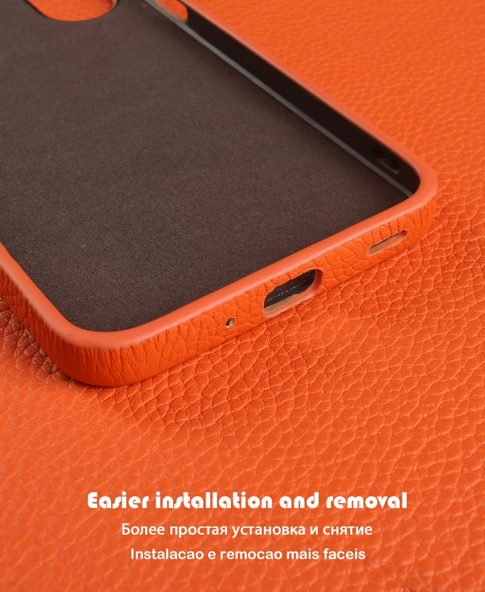 Magnetyczne etui z prawdziwej skóry liczi z obsługą MagSafe do Samsung Galaxy A56 A17 A26 A56 A55 A35 A15 A25 A54 A16, tylna obudowa na telefon — zdjęcie produktu 6