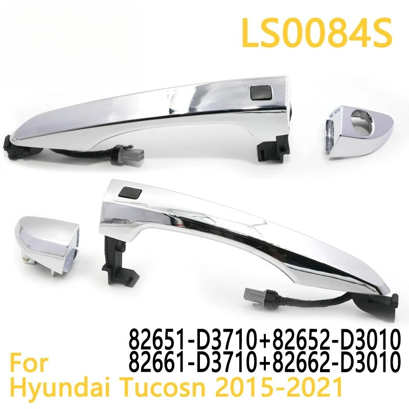 Chrome Exterior Door Handle Smart Key Handle for Hyundai Tucson 2016-2020 82651D3710 83651D3010 Front Rear Left Right