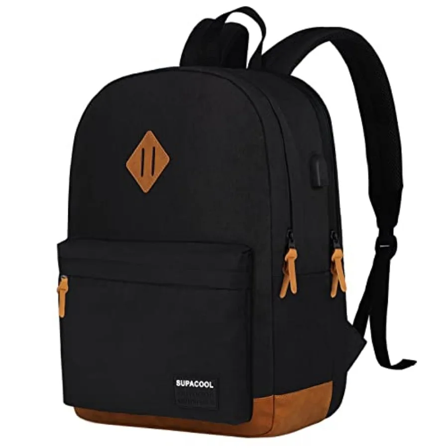 

Lightweight Laptop Backpack with USB Charging Port for Men and Women, Double Layers Backpack for College, Work, Travel, Casual