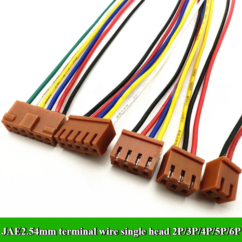 

JAE2.54mm terminal wire LGC elevator connection line single head brown 2P/3P/4P/5P/6P wire length 30cm 26AWG electronic line