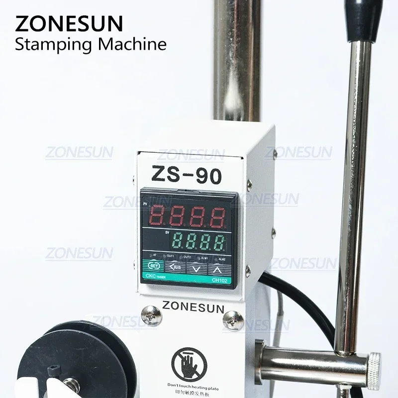 ZONESUN ZS-90 핫 스탬핑 프레스 기계, 수동 브론징 엠보서, PVC 카드 가죽 종이 목재 프레스 트레이너, 브랜딩 아이언