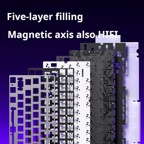 Imagen 2 del producto Teclado de eje magnético AULA HERO 84HE con configuración RT gaming 75 luz de neón RGB con cable mecánico personalizada tasa de respuesta de 8K