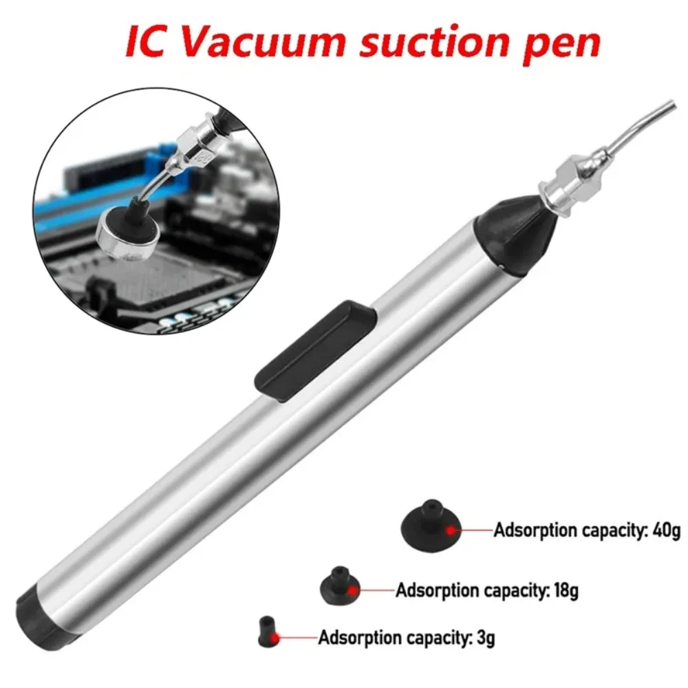 Anti‑static Manual Vacuum Suction Pen SMT SMD IC Chip Vacuum Pick Up Pen with 3 Suction Cups for Soldering Repair Tools