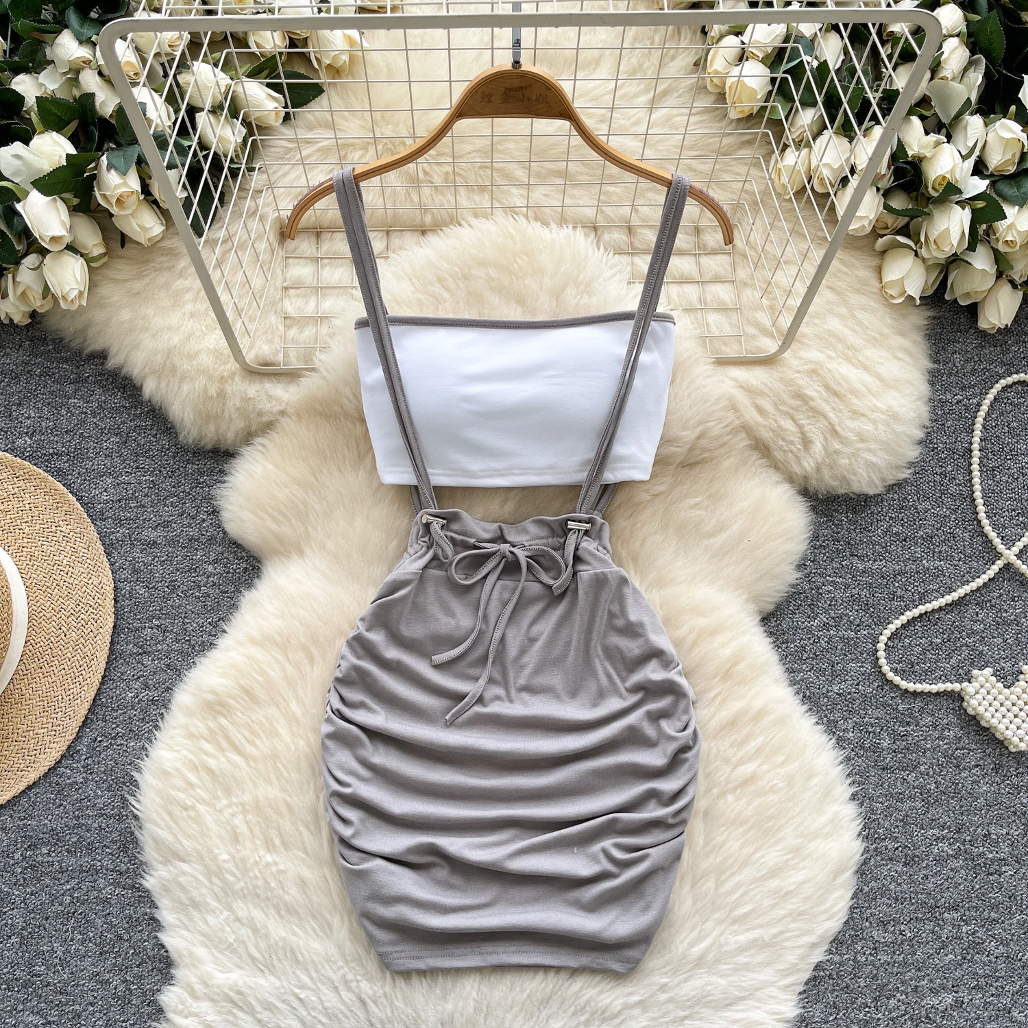 sachin and babi light blue dress AWAVEAWAKE Backless string dress main image 0