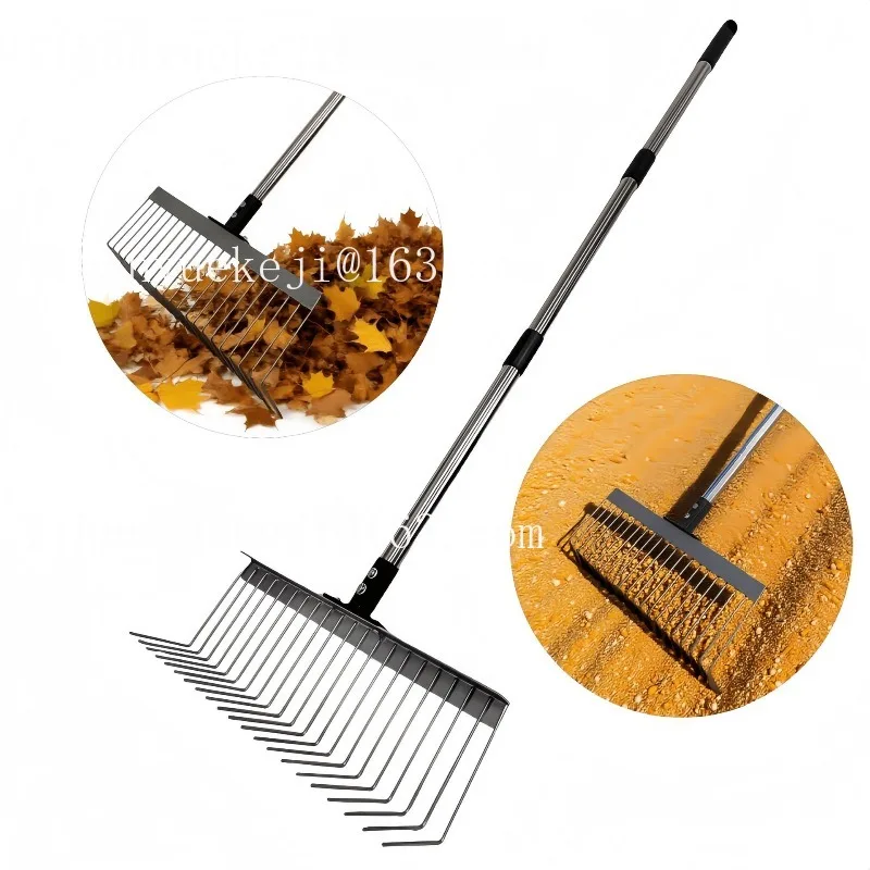 Detachable Grass Rake Agricultural 21 Tooth Cleaning Tools Multi-functional Landscaping Yard Leaf Rake Lawn Weeding Tool