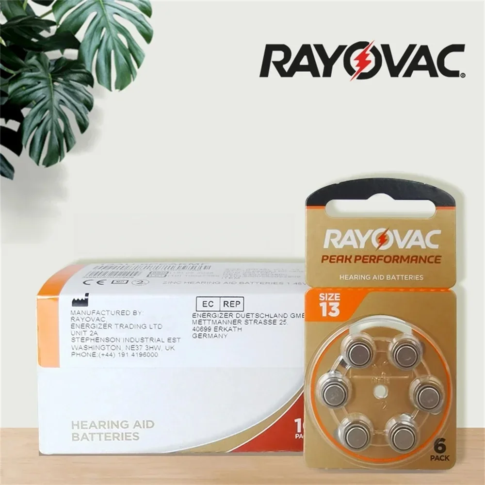 Hearing Aid Batteries 1.45V 6-60 PCS 1-10 Cards Zinc Air Rayovac Peak A13 13A 13 P13 PR48 Hearing Aid Battery For Hearing Aids