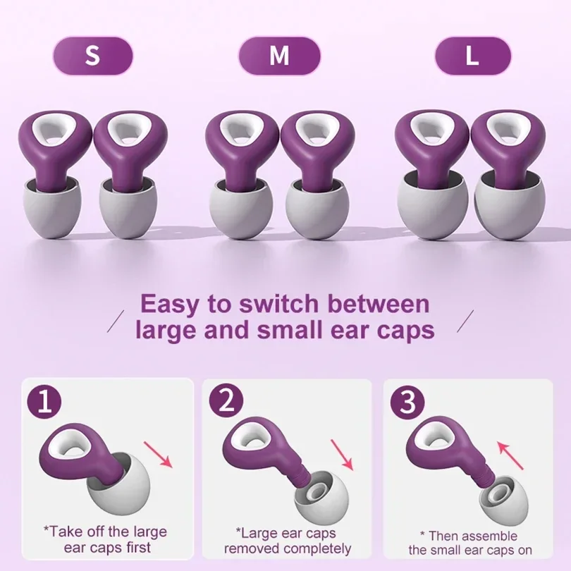 Noise Reduction & Waterproof Ear Plugs for Sleeping Swimming, Tapones Para Dormir Oordopjes Reusable Earplugs Set 1PC