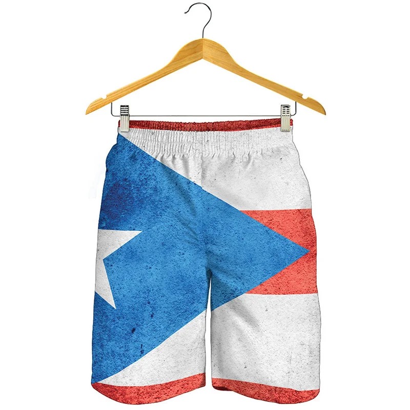 Puerto Rico Flag 3d Printed Beach Shorts Men Hot Sale Summer Sports Street Short Pants Cool Kids Surf Board Shorts Swim Trunks