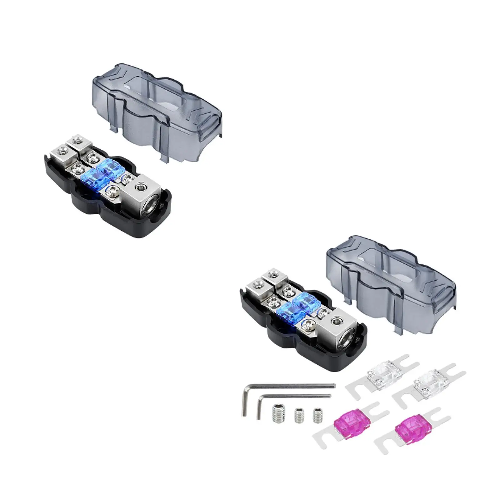 Fused Distribution Block 60A 80A 100A Input 1x 0/2/4 Compact 1 in 2 Out Accessories Fuse Holder Automotive Fuse Box for Rvs