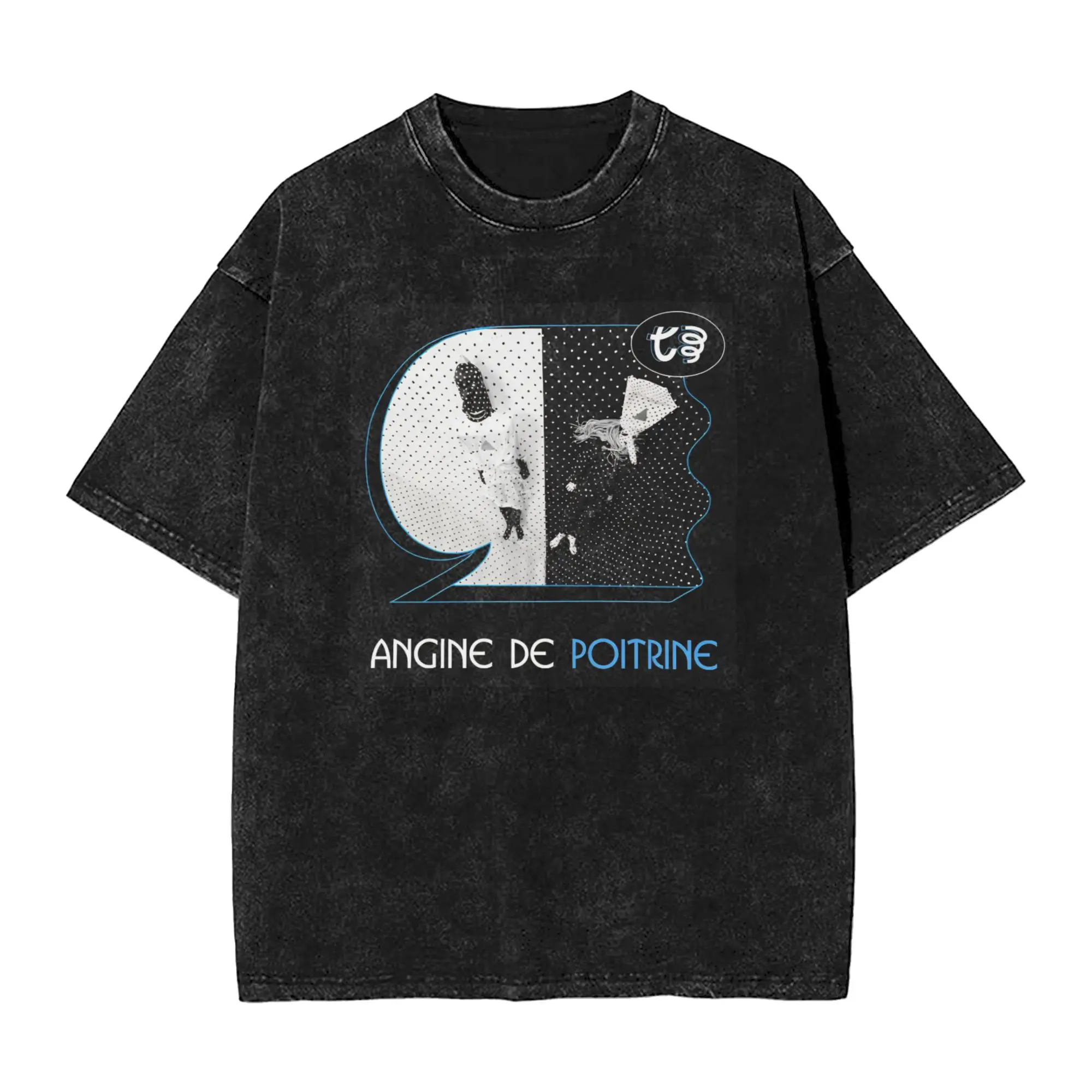 Angine De Poitrine T Shirt Washed 100% Cotton Oversize T-Shirt Quebec Duo Sherpa Mantra Men Women Tops Graphic Printed Tee Shirt