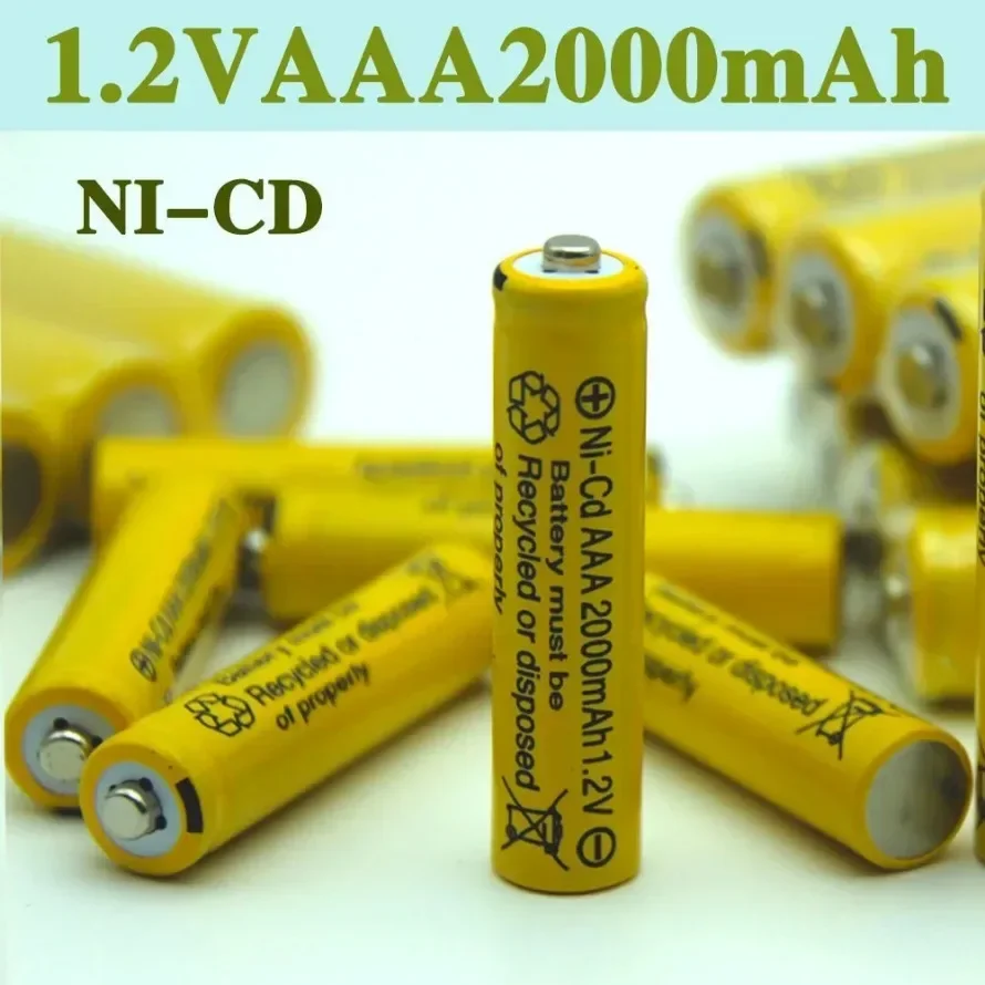 1.2V AAA 2000mah rechargeable battery NI-CD1.2V AAA battery for clock, mouse, computer, toy, etc. battery