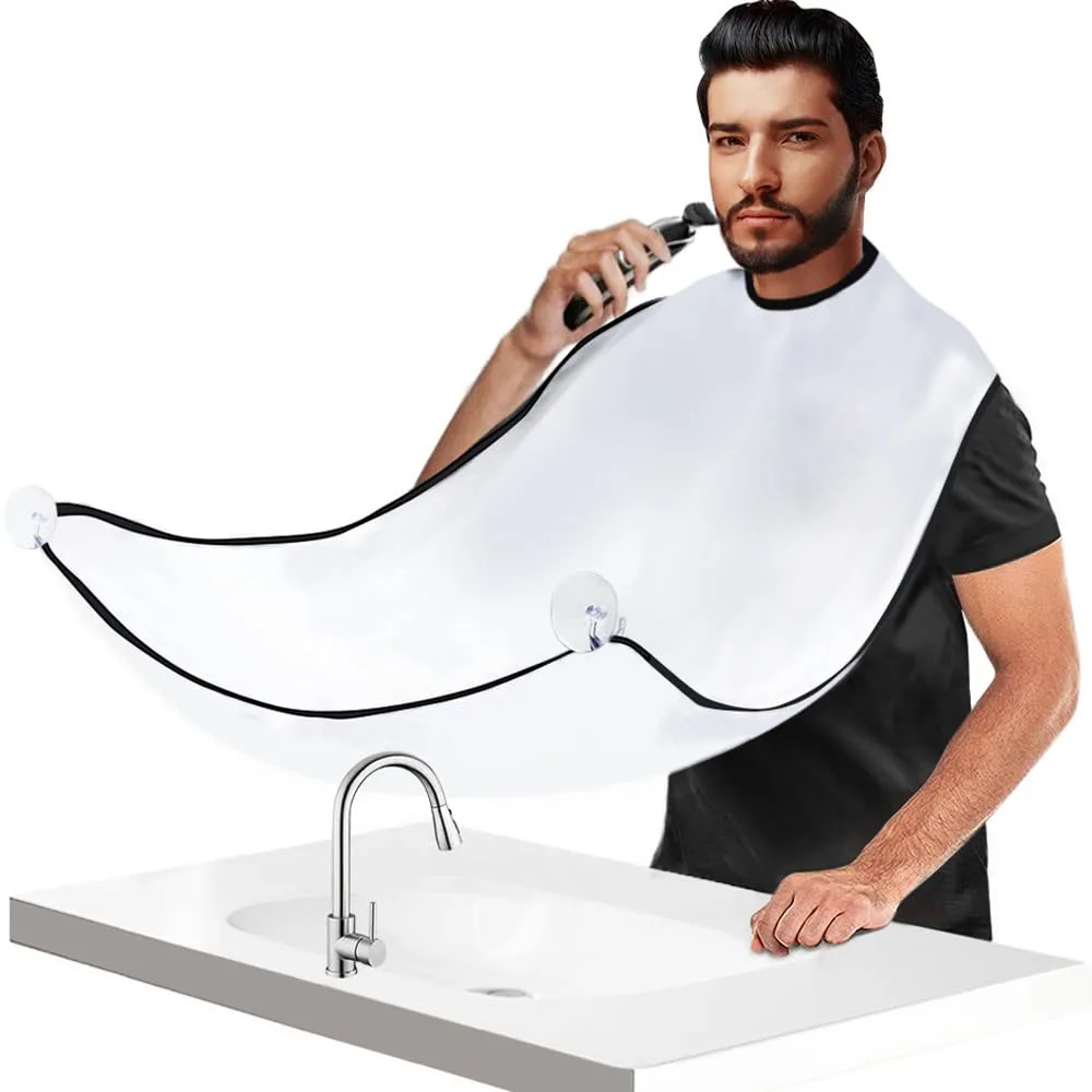

Shaving Aprons Cape Bib For Shave With Suction Cups Men's Beards Apron Cleaning Hairdressing Man Shaving Cloth Face Shaved Gift