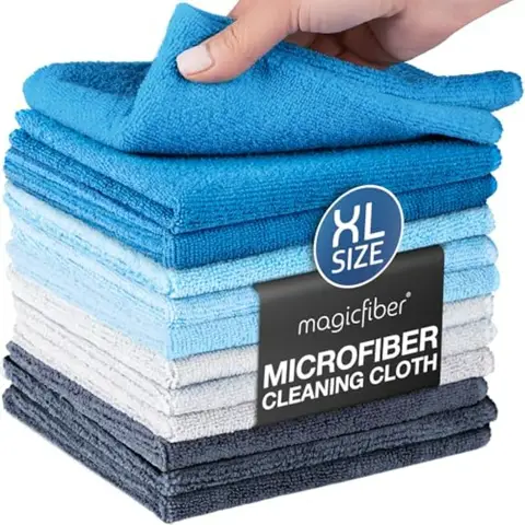 Microfiber Cleaning Cloth - Higher Quality, Larger Size - Micro Fiber Cloth for Cleaning Rags, Dust Cloths, Kitchen Dish Towels