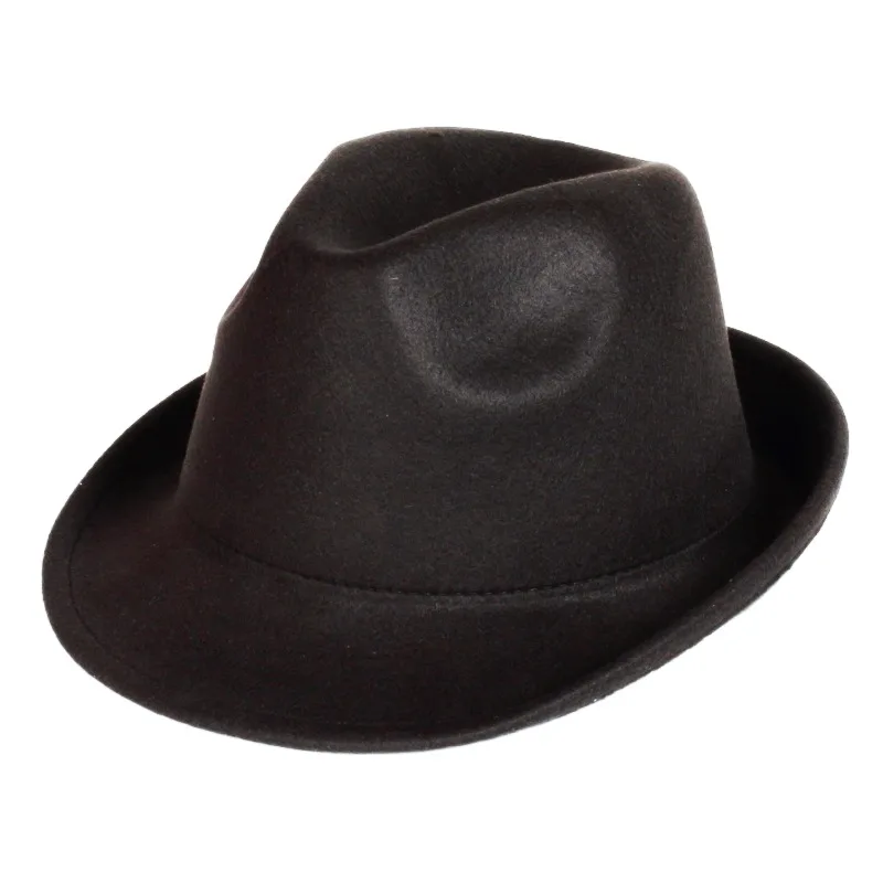 

Wholesale England Style Vintage Classic Men Women Short Brim Felt Jazz Fedora Hats For Gentlemen