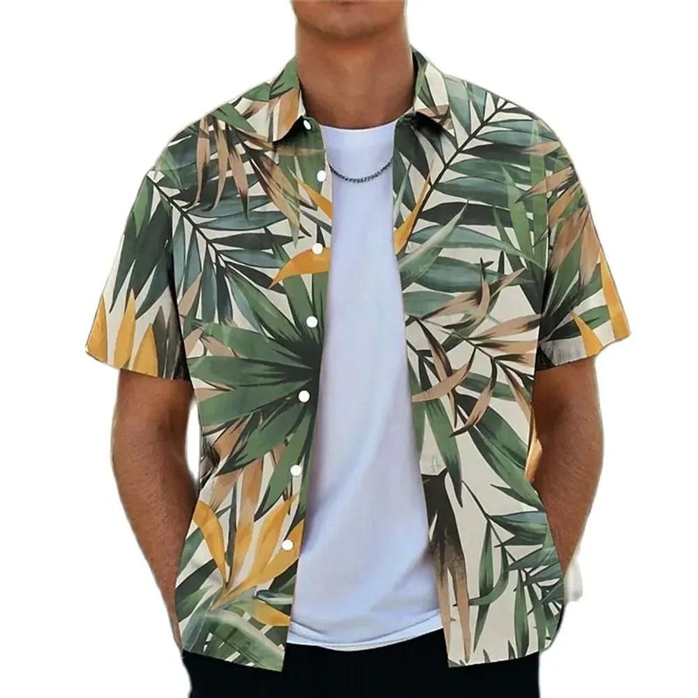 

Men's Shirt Short Sleeve shirt Men's Spring Summer oversized printed top Casual Beach Aloha T-shirt Shirt 3D