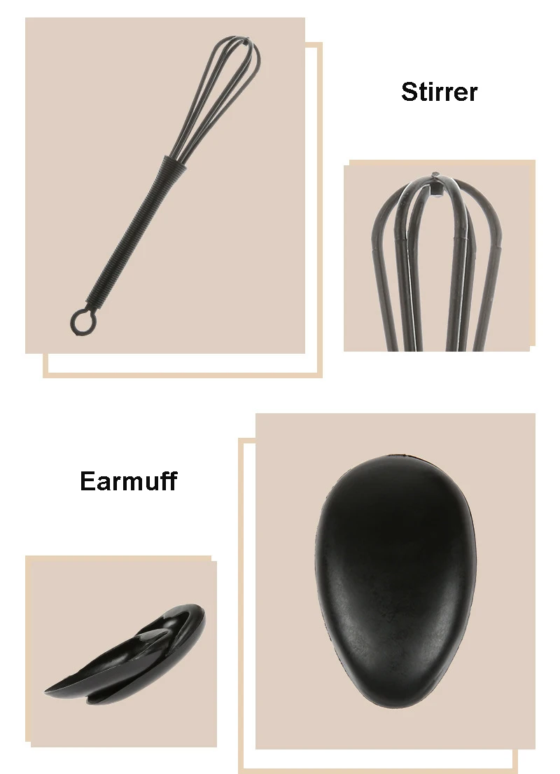 Haarfarbe Farbe Pinsel Schüssel Set mit Ohr Kappen Mischstab Haar Tönung Sterben Färben Applikator Pinsel Friseur Stil Zubehör – Detail 6