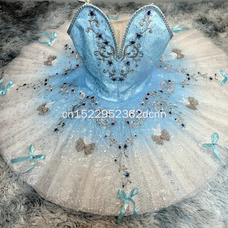 

Ballet Bluebird Silver Fairy Variation Tutu Adult Children's Performance Dress Performance Skirt Blue Customizable