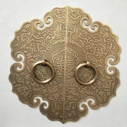 Chinese Antique Thickened Brass Cabinet Handle Furniture Accessories Shoe Cabinet Wardrobe Door Retro Handle Home Decoration