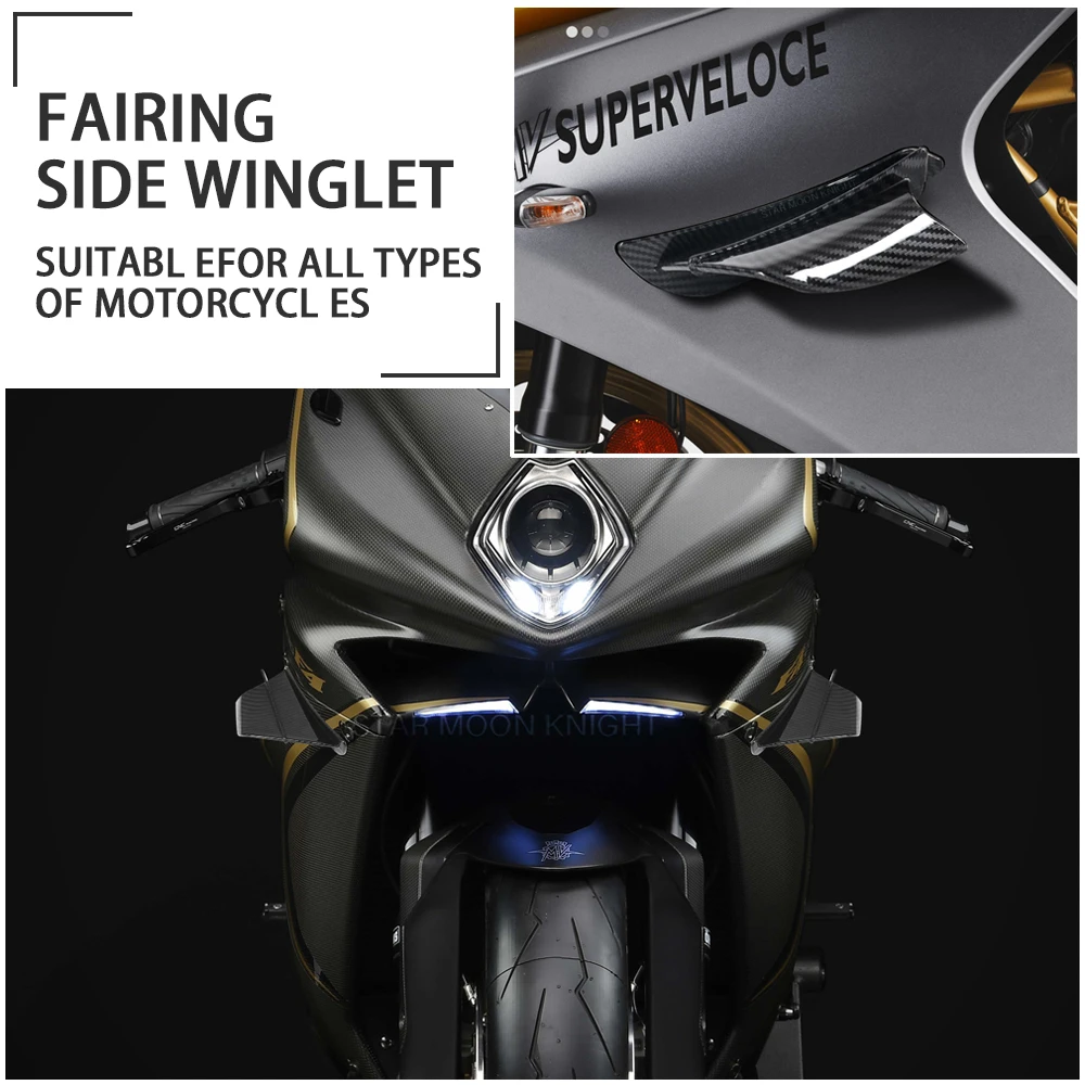 Motorcycle Winglet Aerodynamic Wing Kit Spoiler For MV Agusta Superveloce 75th AGO 800 F4 Claudio LH44 1000 RR F3 Rosso RC 675