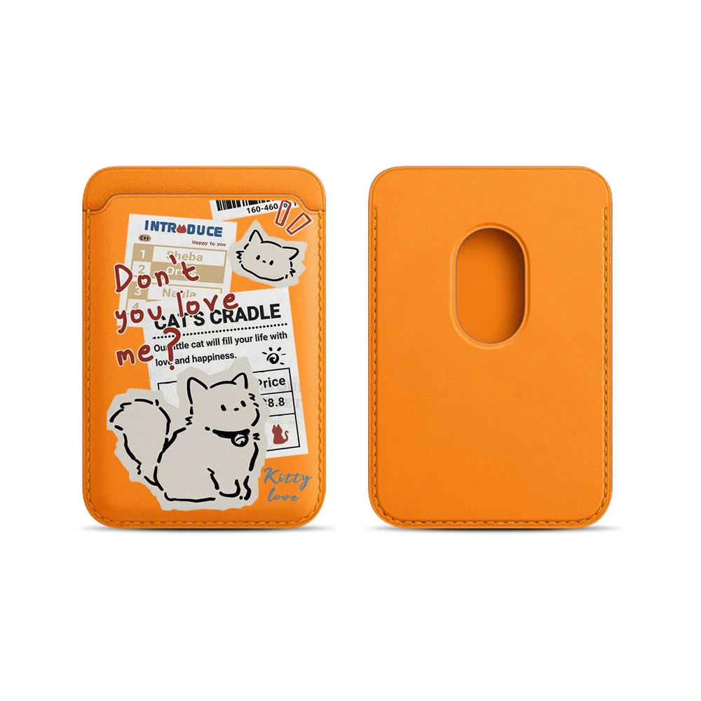 Kitty Love Leder-Kartenetui Handyhülle Kartenhalter für Magnetische Hülle Geeignet für alle iPhones für Magsafe Karten-Handy-Rückentasche – Detail 10