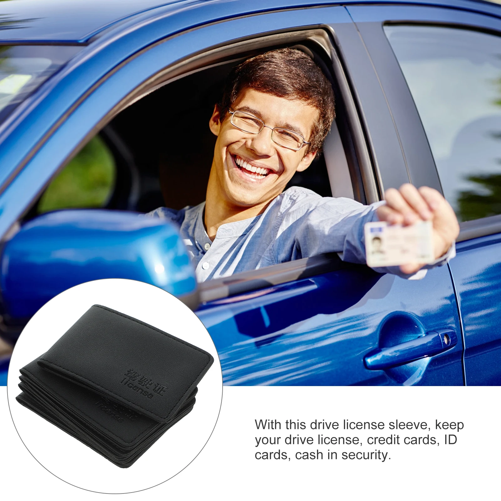 

5pcs Driver's License Holder Large Capacity Credit Card Wallet Business ID Passport Storage Sleeve Car Insurance Registration
