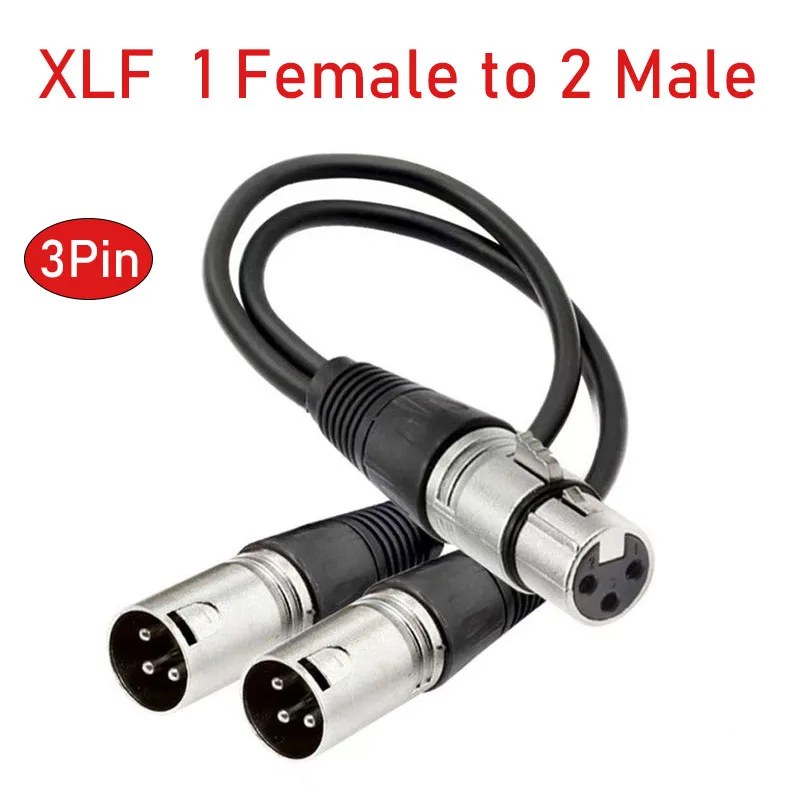 

XLR-разветвитель, 3-контактный разъем «мама-двойной» Y-адаптер, 30 см, 1 фут, микрофон, разветвитель аудиосигнала для студийного записывающего оборудования