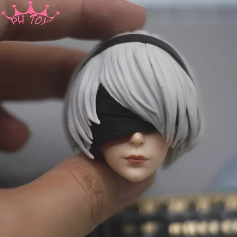 

1/6 масштаб YoRHa No.2 голова Лепка NieR:Automata 2B сестра голова резьба Модель игрушка для 12 дюймов Ordianry цветная кукла