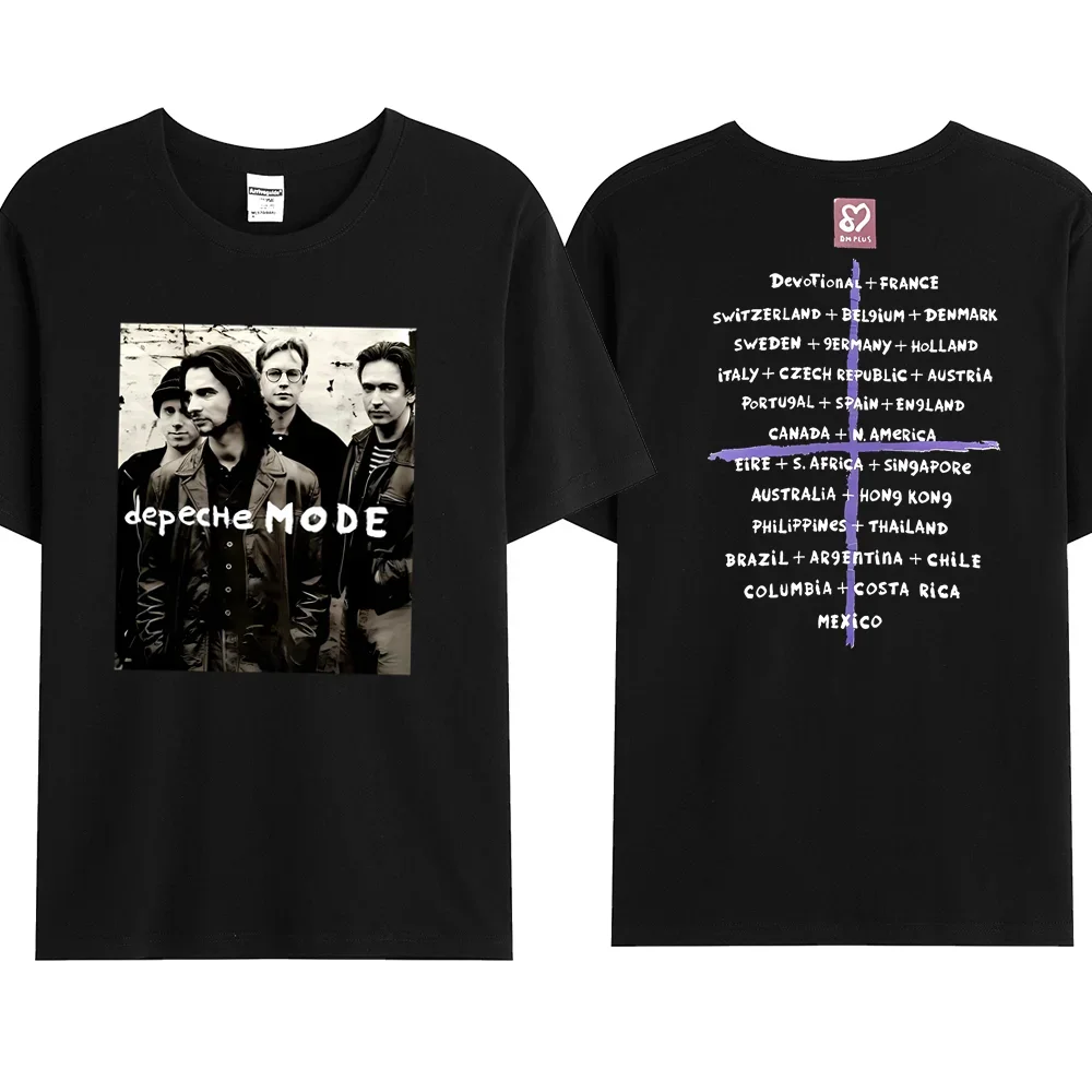 2023 Depeche-Mode Men's Summer 100% Cotton Fashion 2023 Tour Depth Mode T-Shirt Amazing Quality Top black hip hop tees