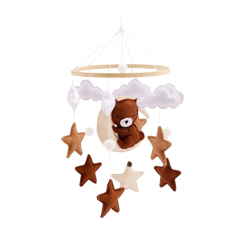 Campana para cama de anims de fieltro de estilo nórdico, decoración cole para cochecito de bebé, coordinación mano-ojo...