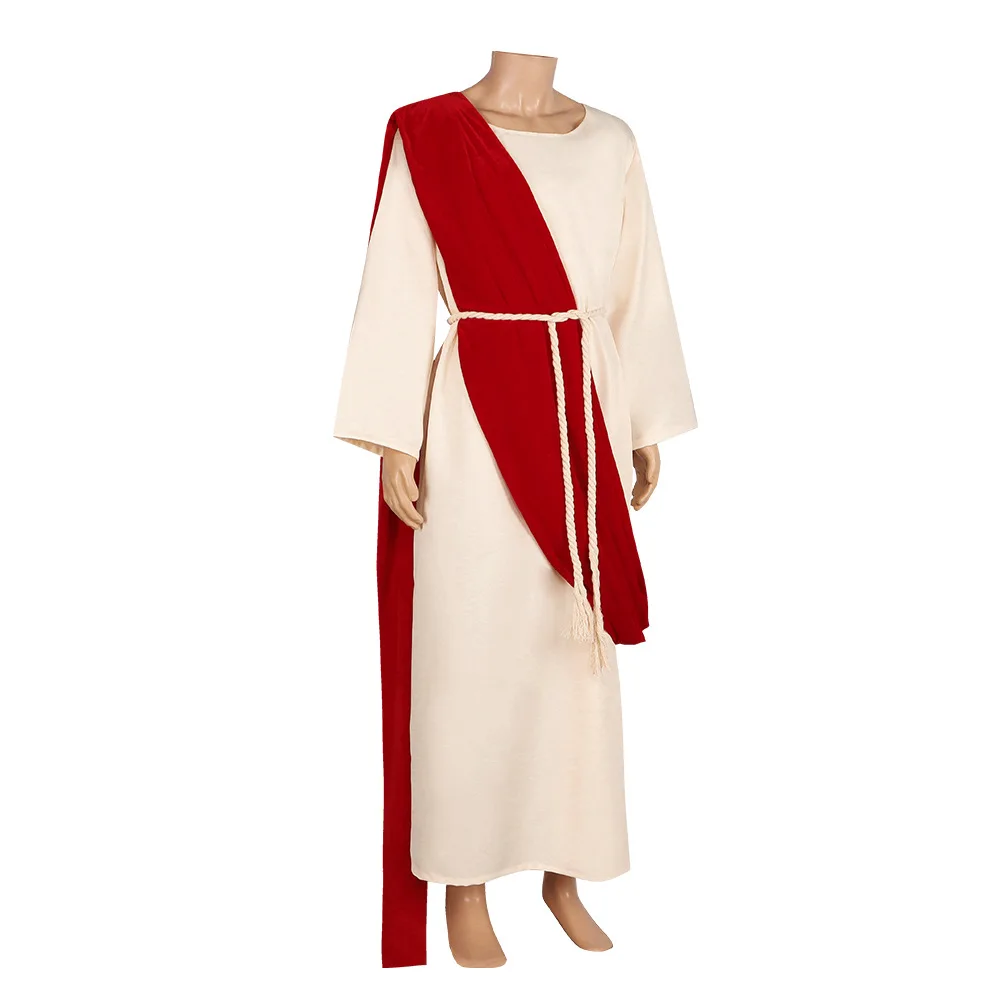 Costume de cosplay médiéval, costume de roi romain et grec antique, costume de missionnaire, costume de jeu de rôle d'Halloween, tenue de spectacle sur scène