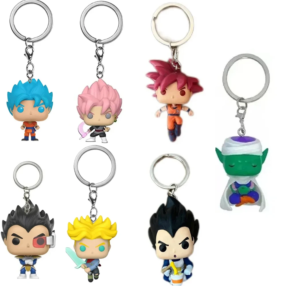 Hot10styles Random One Dragon Ball Z Pocket Keychain Action Figure Goku Gohan Vegeta Piccolo Cell Frieza Collection Model Gift