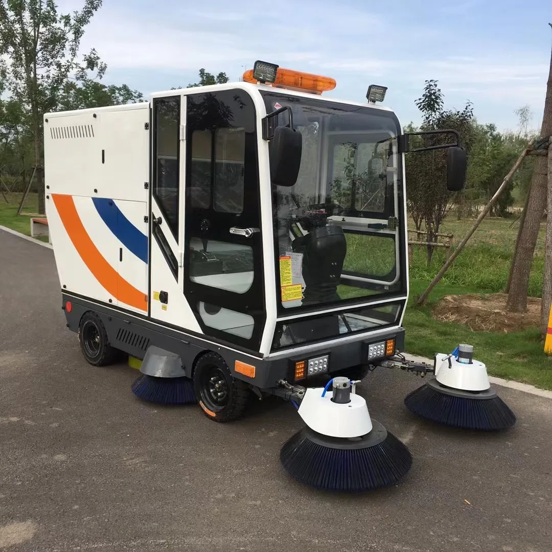 Industrial electric floor cleaning truck vacuum street sweeper