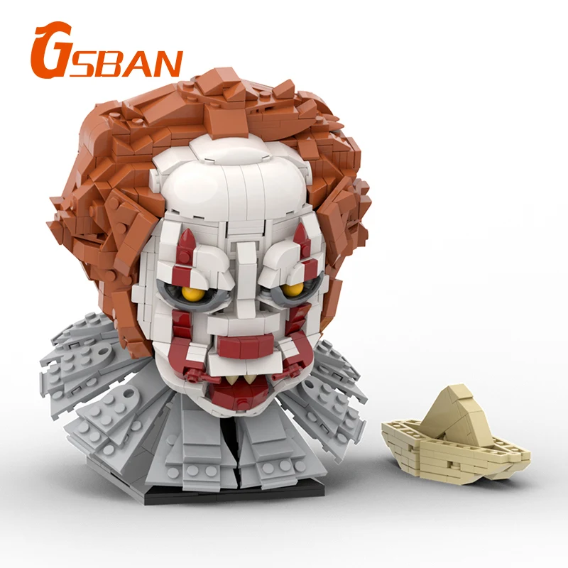 GSBAN Horror Movie It Figures Pennywiseed Bust 880PCS Bricks MOC Set Building Blocks Kits Toys for Children Kids Gifts Toy