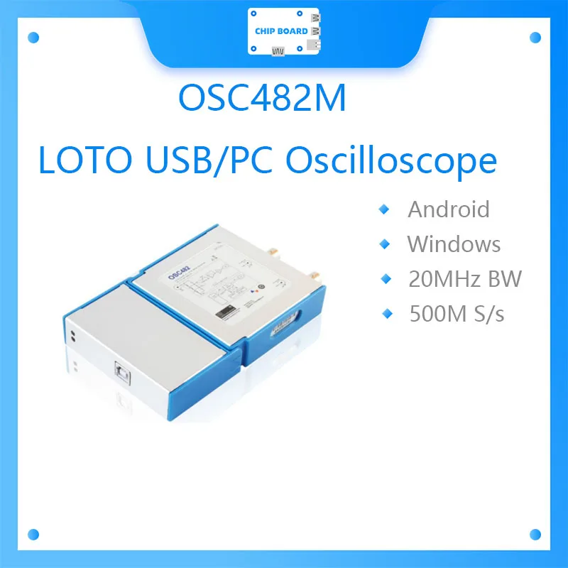 LOTO USB/PC Oscilloscope OSC482M(Android+Windows),50MS/s Sampling Rate,20MHz Bandwidth,for automobile,student,engineer
