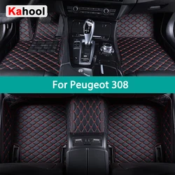 KAHOOL Custom Car Floor Mats For Peugeot 308 Auto Carpets Foot Coche Accessorie