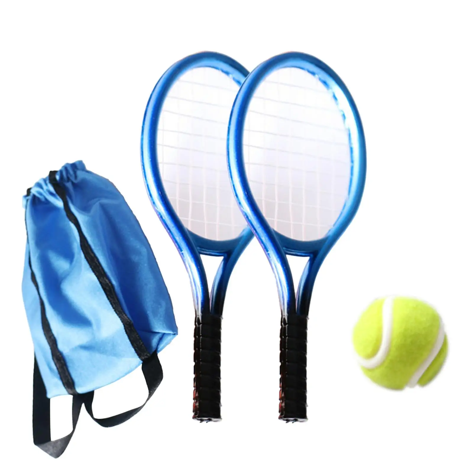 Mini Tennis Decor Miniature Tennis Kit Accessories Mini Dollhouse Mini House Supply Mini Tennis Racket and Ball Set Preschool
