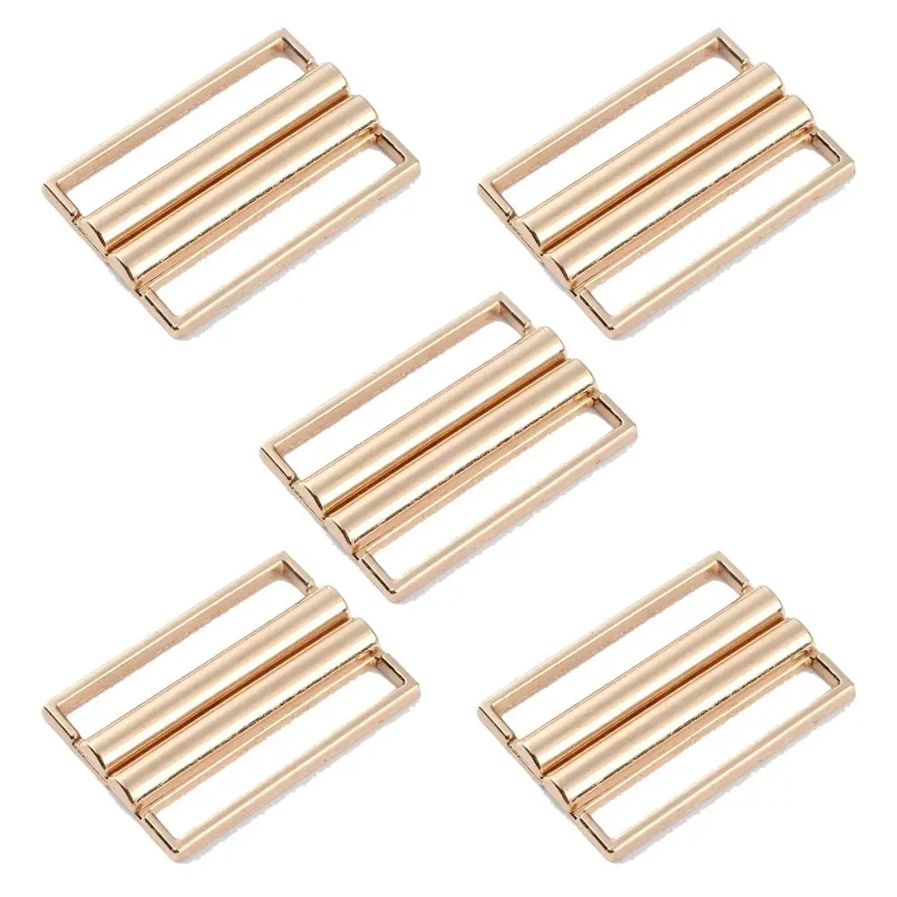 5pcs Decoration Gold Silver Black Belt Buckle Square Practical Metal Clasp Universal Elastic Waistband Buckle
