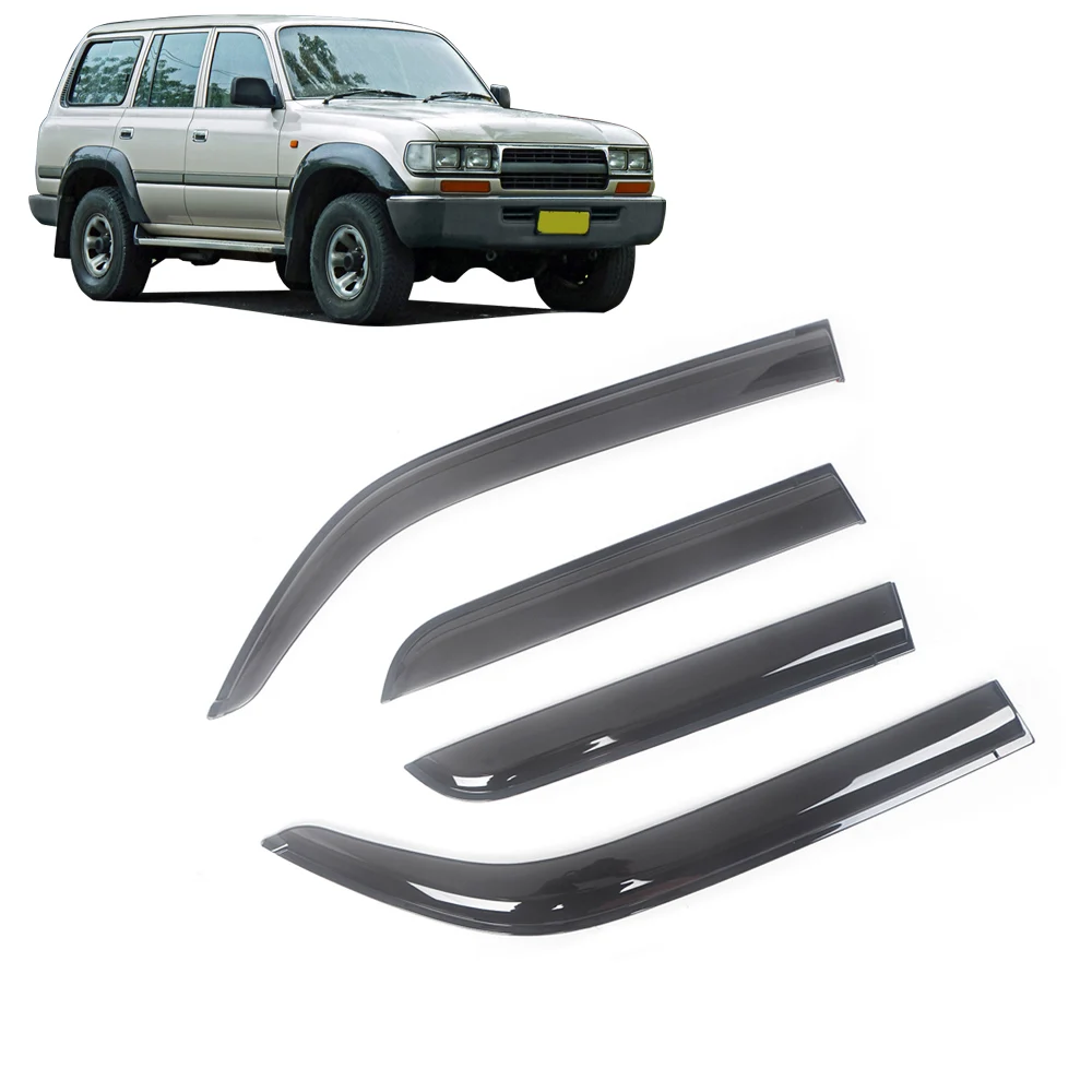 

Для Toyota Land Cruiser J200 J100 J80 черный тонированный козырек на боковое окно автомобиля, вентиляционные навесы, навесы, защита от дождя, дверной вентилятор