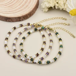 Wholesale 3X4mm Natural Stone Amethyst Lapis Garnet And Moonston Faceted Rondelles and Hematite Beads Bracelets For Lady Jewelry