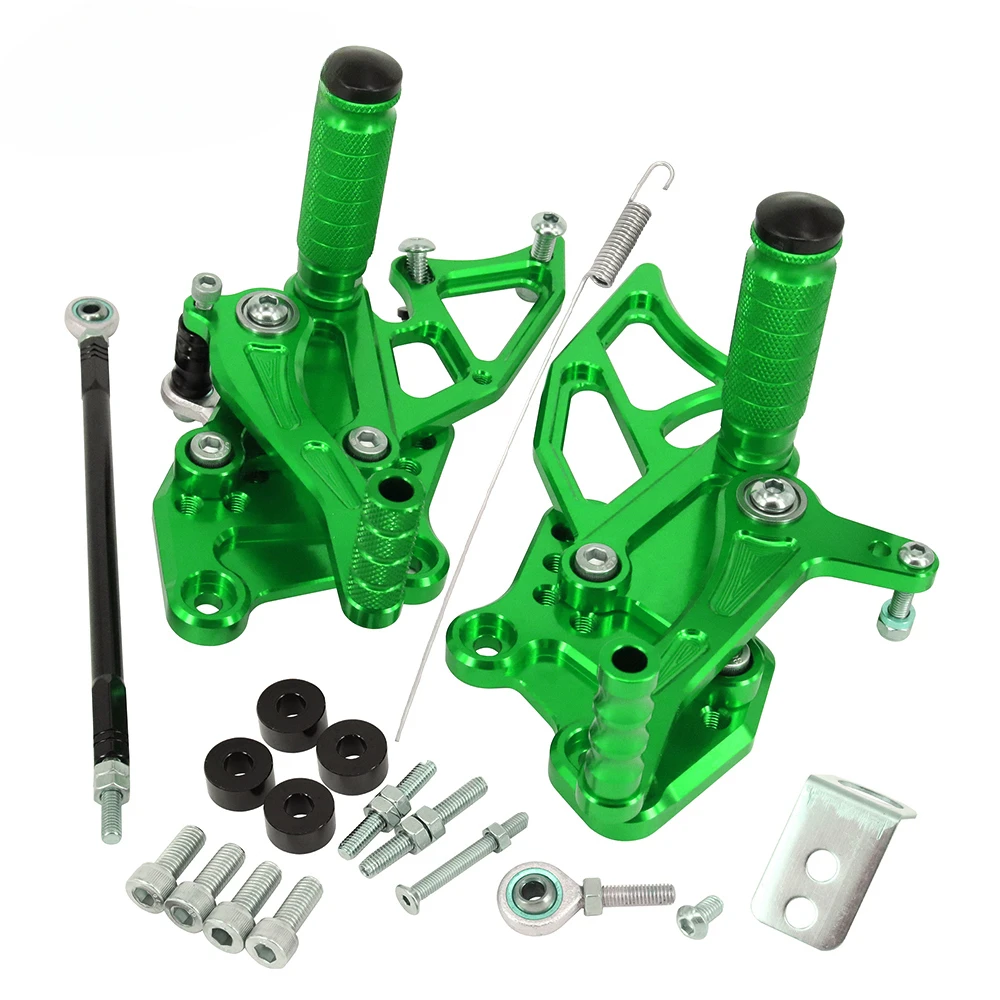 Motorcycle Aluminum CNC Adjustable Footpegs Foot Pegs Pedals Rest Rearset For KAWASAKI Ninja300 Ninja250 Ninja 250 300 2013-2015