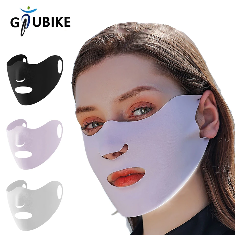 

GTUBIKE Солнцезащитная маска-вуаль из ледяного шелка, летняя, дышащая, тонкая, увлажняющая, с креплением на уши, для занятий спортом на открытом воздухе, для женщин