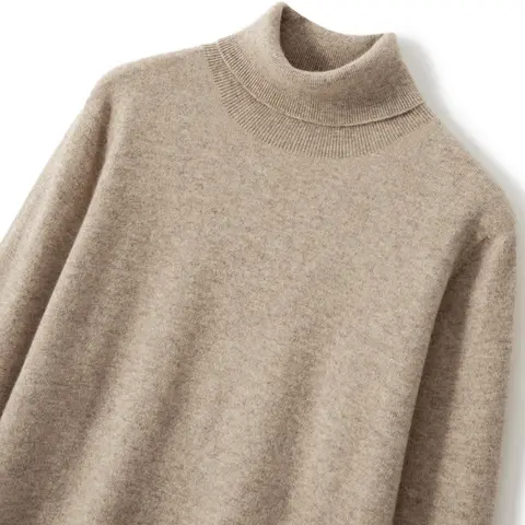 Turtleneck 100% Merino Wool Man Sweater Basic Men's Clothing Autumn Winter Soft Warm Wool Pullover Casual Simple Knitwear Tops