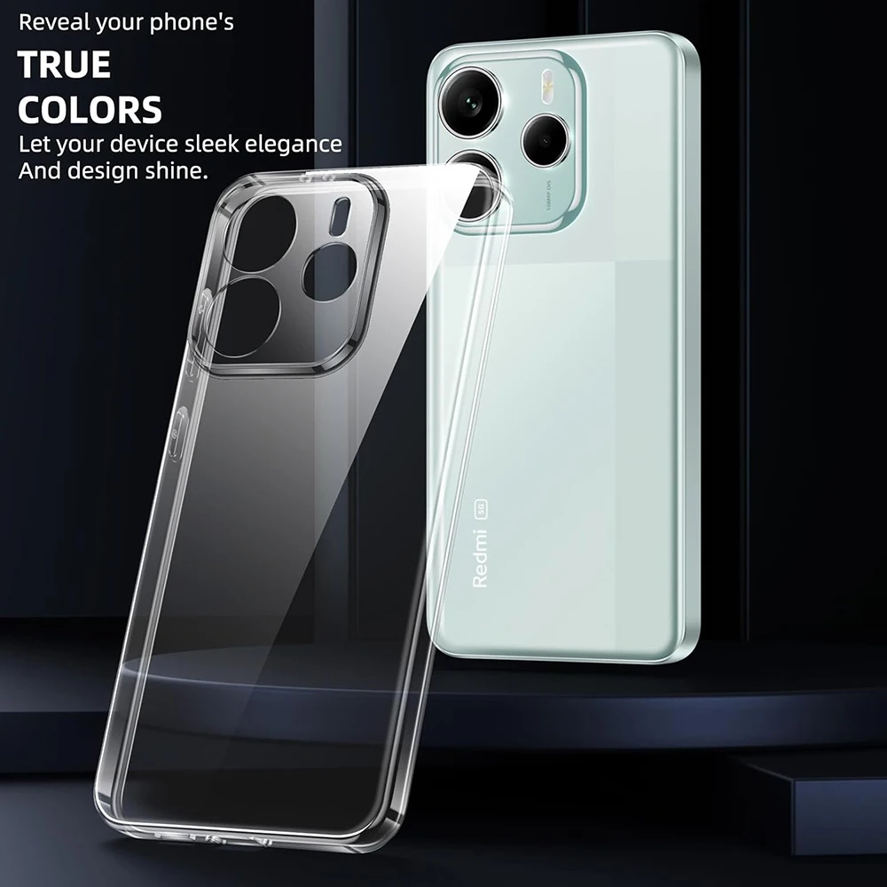 Ultradünne Silikon-Softcase für Xiaomi Redmi Note 14 14S 13 12 Pro Plus Pro+ 12S 4G 5G Rückseiten-Schutzhülle Transparente Coque-Hülle – Detail 3
