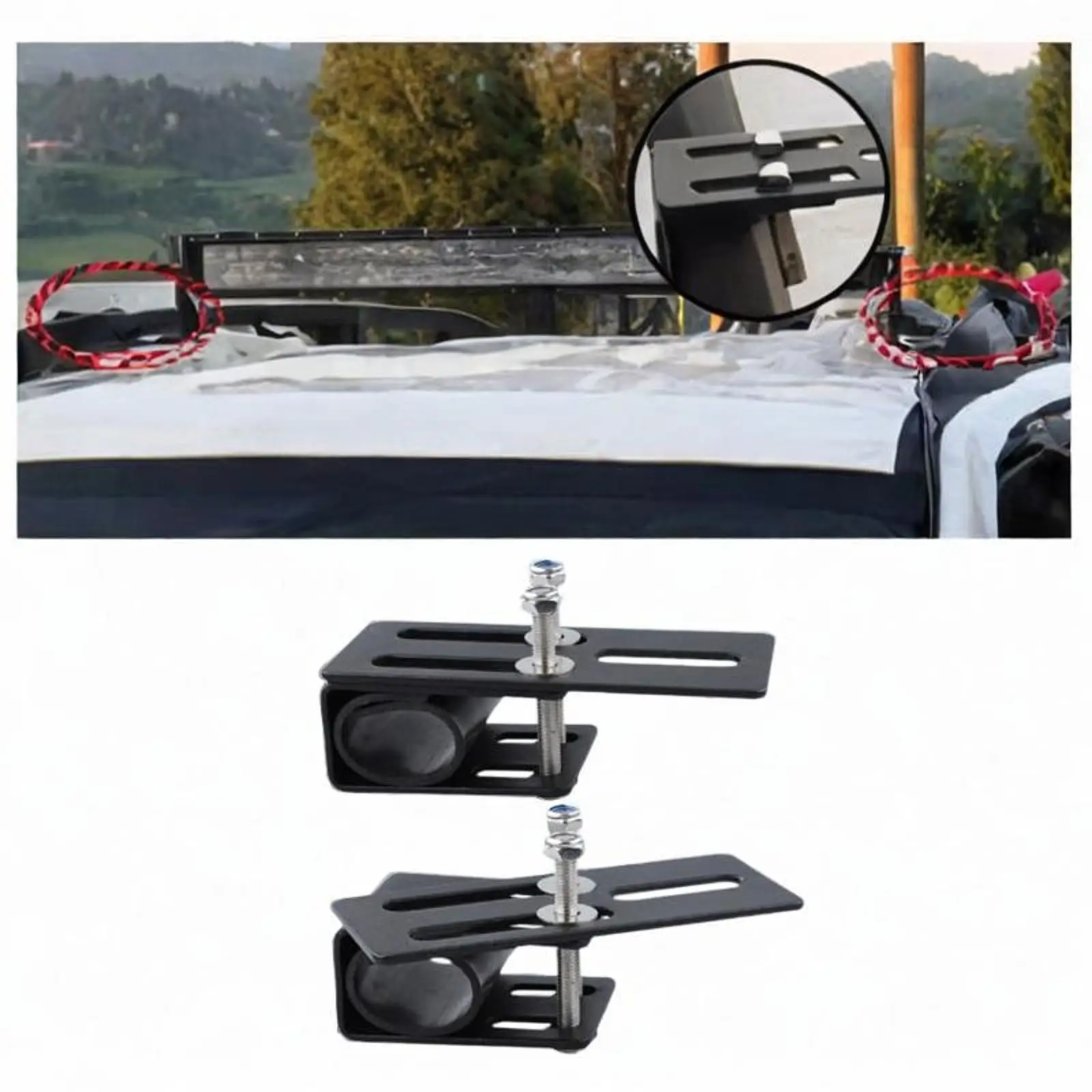 Car Roof Spotlights Mount Bracket Adjustable Iron Crossbar Light Bar Holder for SUV ATV Utility Truck
