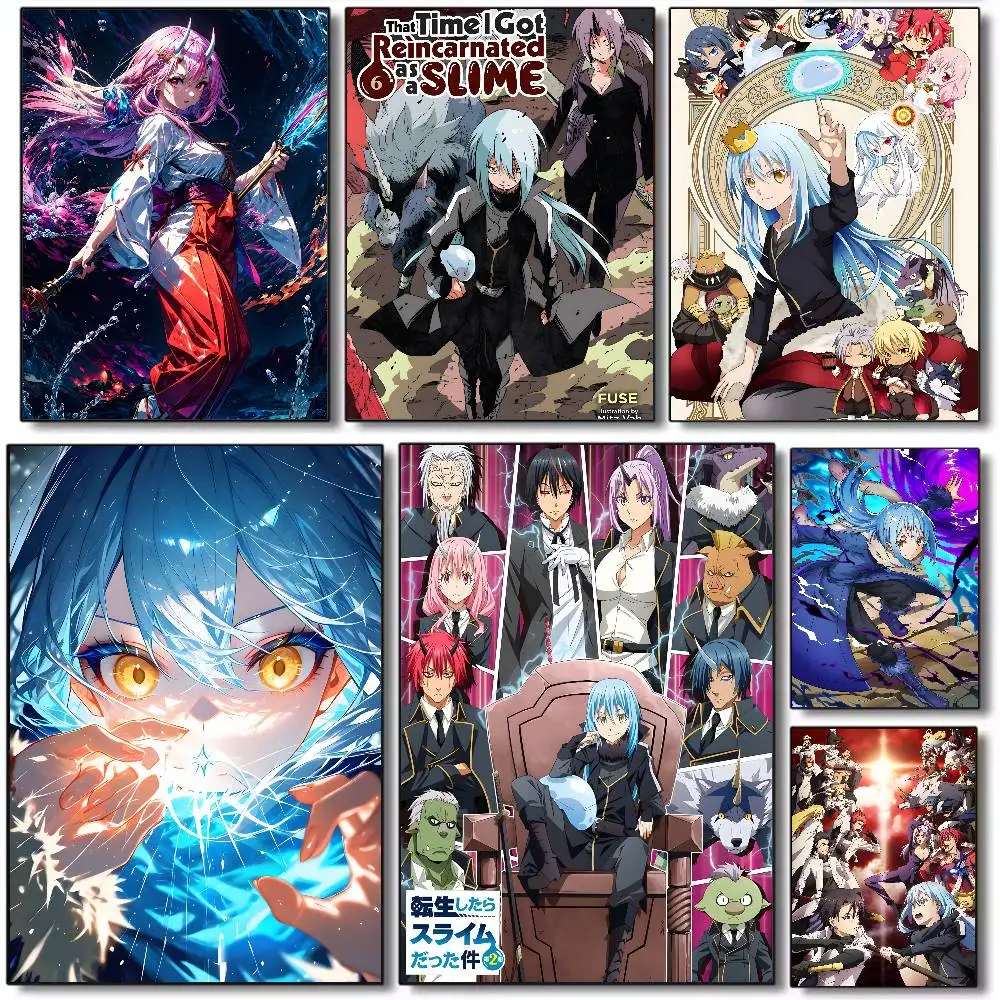 Time I Got Reincarnated As A Slimeposter Art HD canvas advanced aesthetic Printing Paper Wall Art for Living Room Home Decor