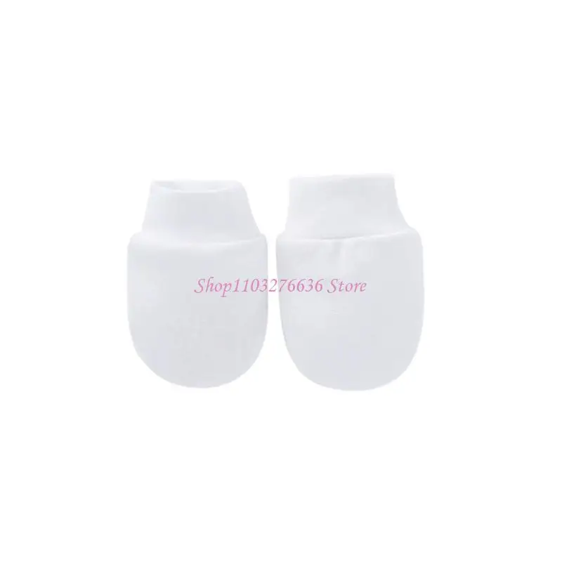 R6FD Baby Anti-Kratz-Handschuhe aus weicher Baumwolle, Handsocken für Neugeborene zum Schutz der Hände – Detail 7
