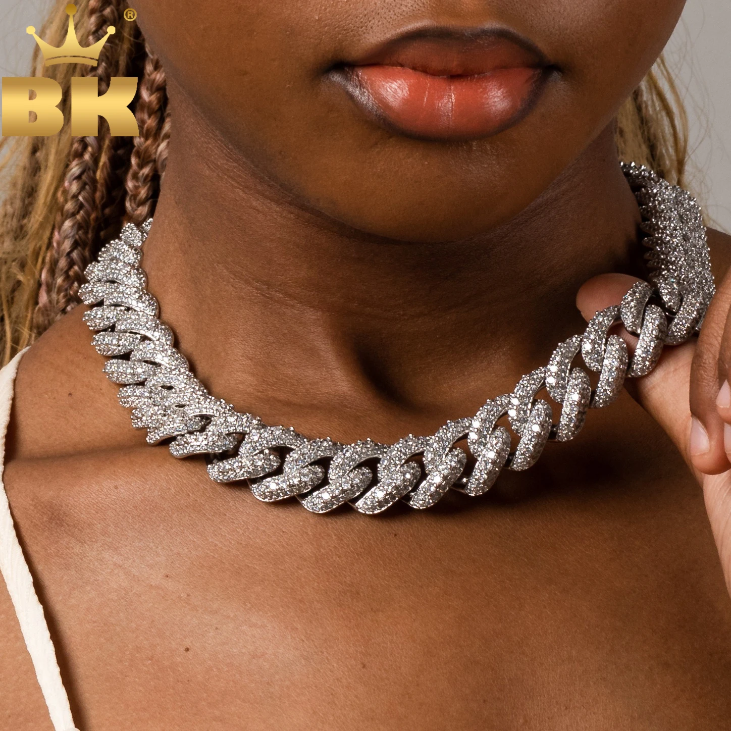 THE BLING KING 18mm Heavy Miami Cuban Chain Necklace Full Micro Paved Out Cubic Zirconia Bracelet Fashion Hiphop Jewelry