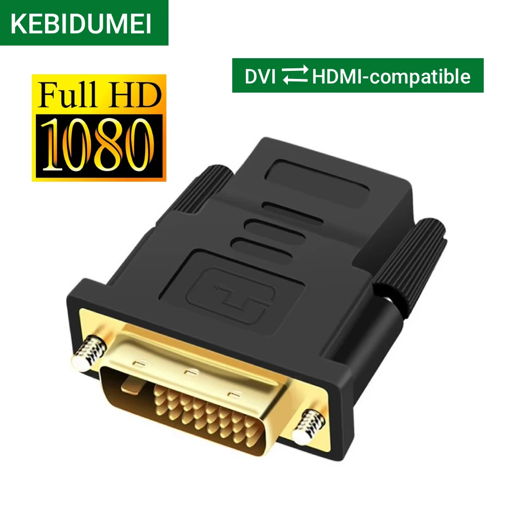 1080P DVI 24+1 to HDMI-Compatible Cable Adapter DVI Male to Female HDTV Bi-directional Connector Converter for PC Laptop TV Box