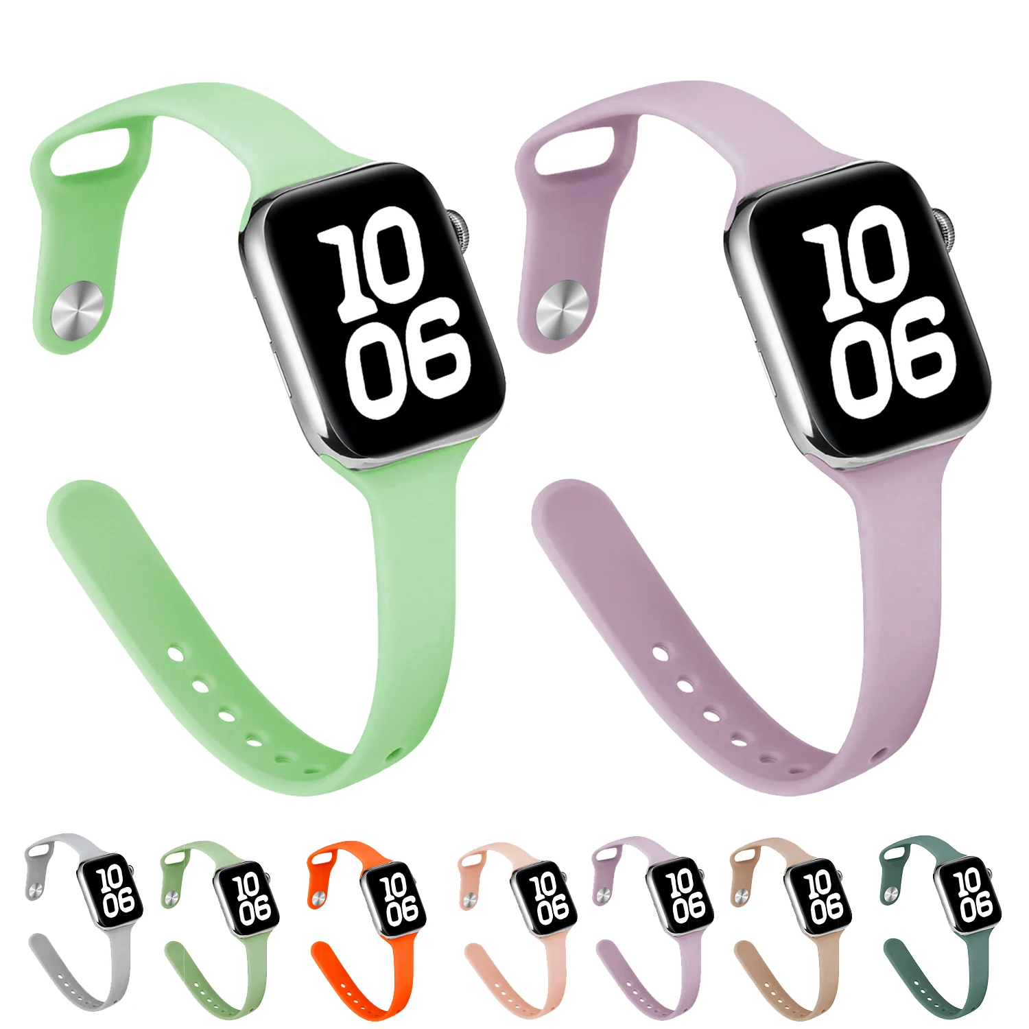 Schlankes Silikonarmband für Apple Watch Band Serie 11 10 46 mm 42 mm 40 mm 41 mm 45 mm 38 mm Sportarmband iwatch 9 8 7 5 44 mm 49 mm SE3