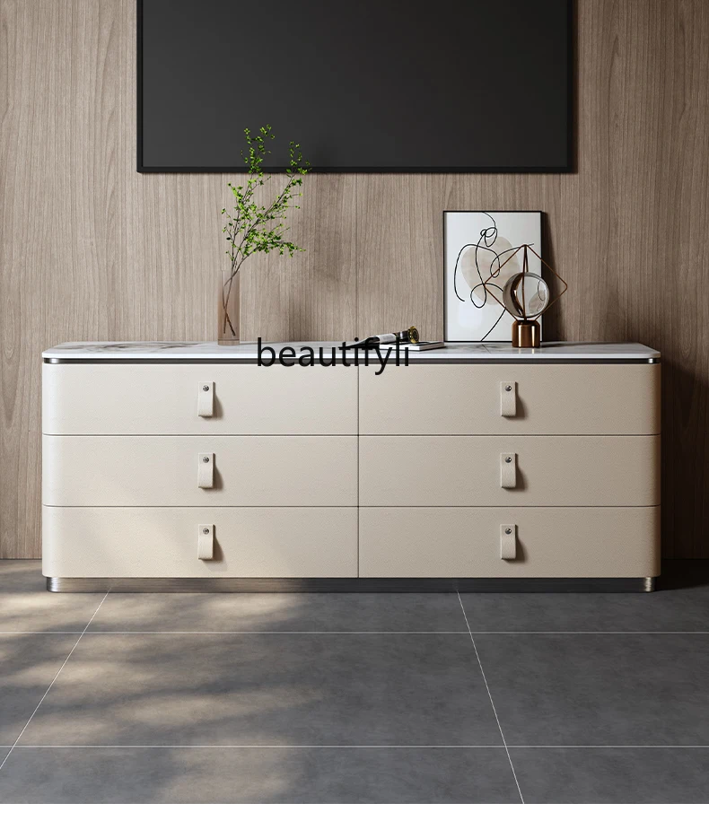 

Minimalist Locker Living Room Home Stone Plate Drawer Chest of Drawers Bedroom TV Storage Cabinet